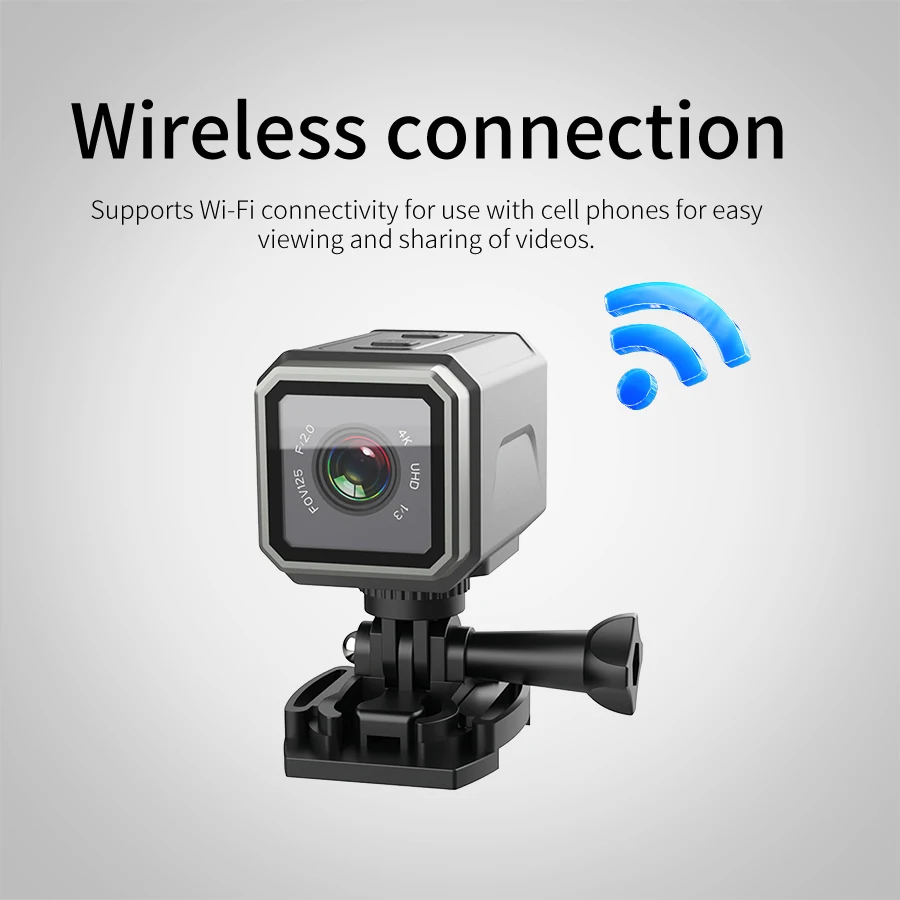 4K 울트라 HD WiFi 카메라/미니 야외 스포츠 카메라/오토바이 카메라/자전거 타기 카메라/웨어러블 헬멧 카메라