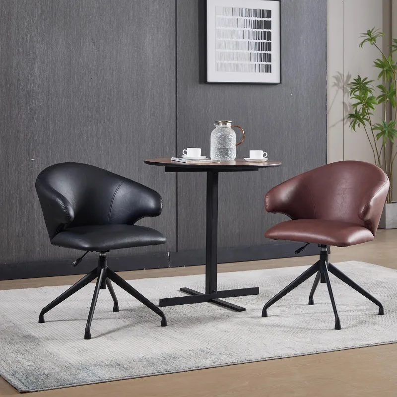 

Italian Leather Office Chair, 360° Swivel Executive Seat, Aesthetic Armrest Stool, Mobile Conference Chair Multi-Color