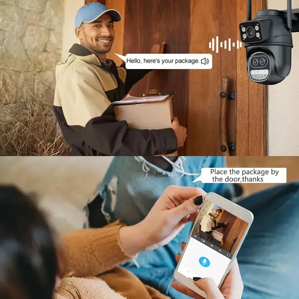 12MP 6K Wifi Surveillance Camera 8X Digital Zoom Outdoor PTZ Wifi Camera Human Detection Alarm 4K Security Camera ICSEE