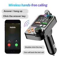 Bluetooth 5.0 Car Charger Dual USB Type C Quick Charge Hands-free Call Kit FM Transmitter MP3 Player Car Cigarette Lighter