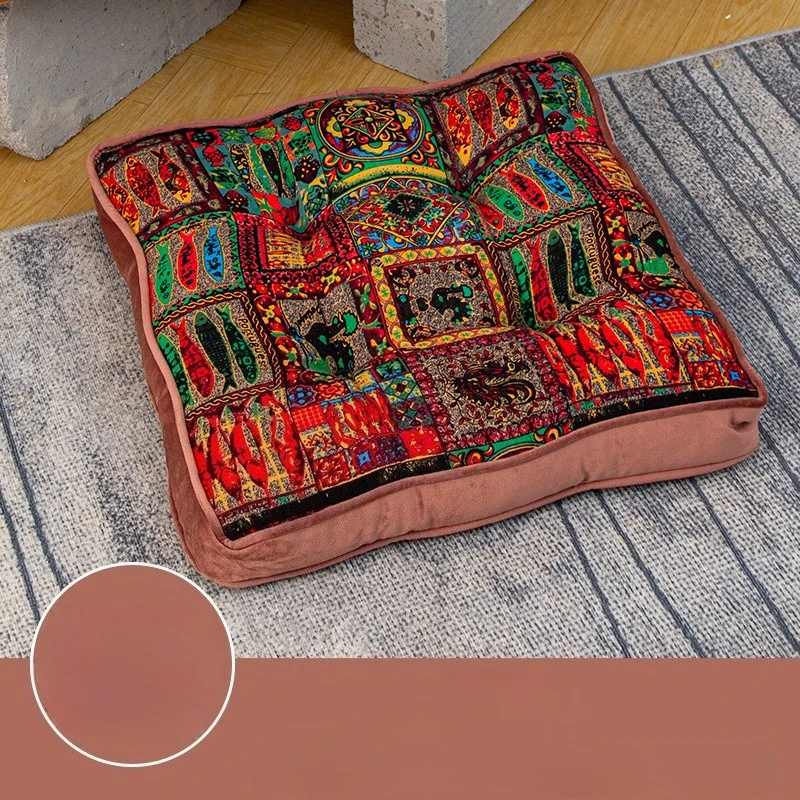 

Этническая нескользящая подушка для сиденья, плюшевая грязеотталкивающая накладка на напольное кресло для длительного сидения