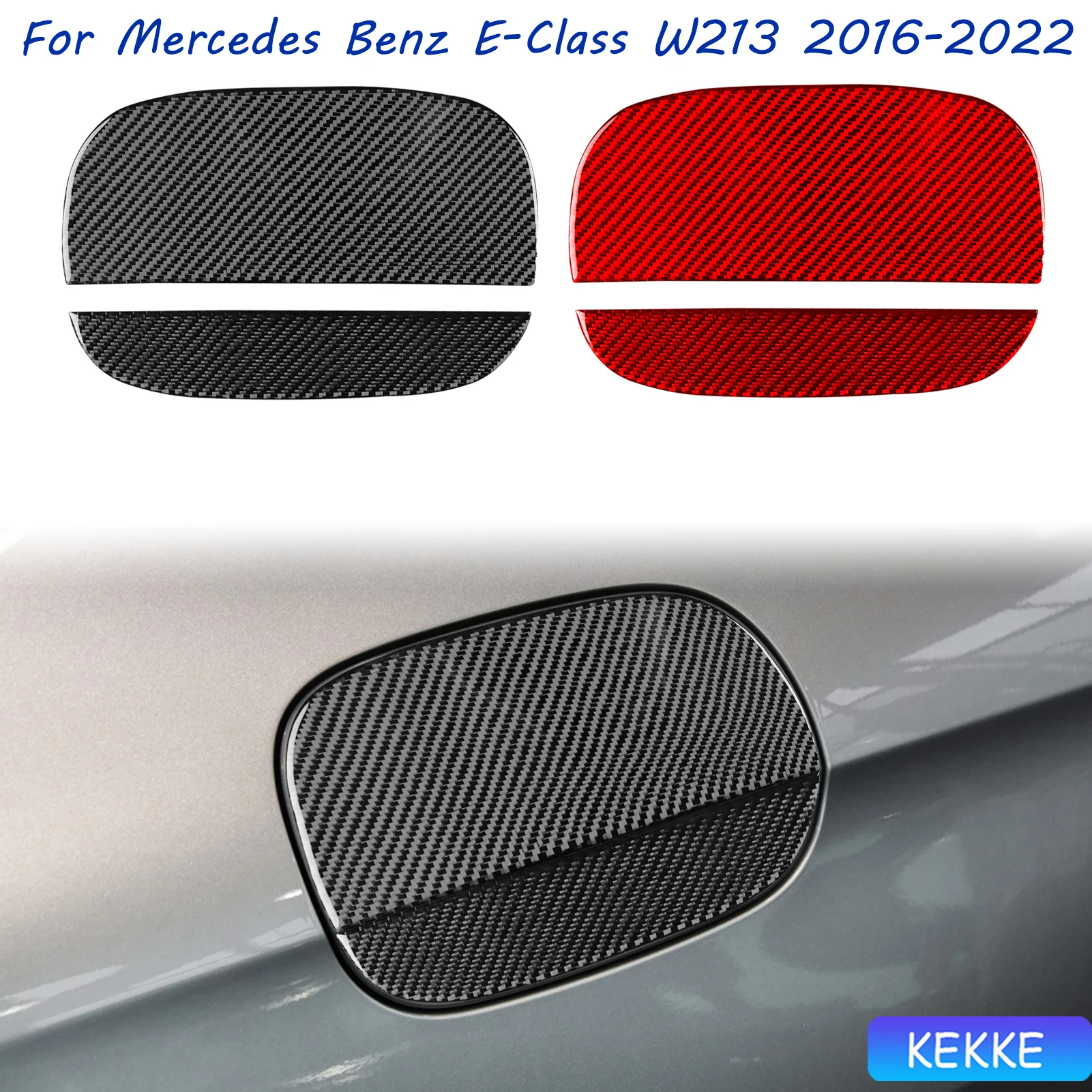 

For Mercedes Benz E-Class W213 2016-2022 Fuel Tank Cap Decal Trim Real Carbon Fiber Sticker Car Interior Accessories