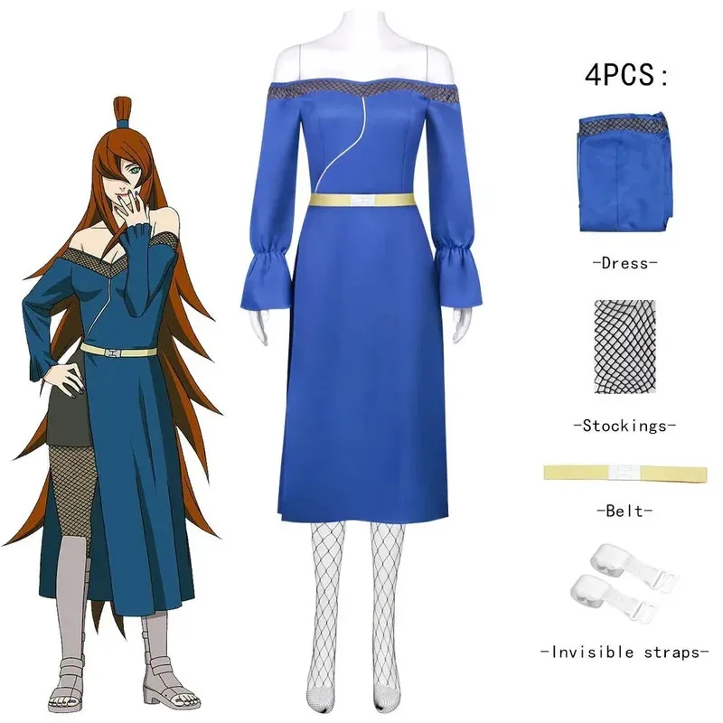 

Mizukage Terumi Mei Cosplay Costume Land of Water Fifth Generation Ninja Leader Women's Dresses Halloween Identity Cosplay