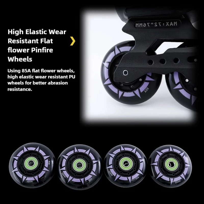 أحذية تزلج مضمنة للبالغين، شفرات دوارة احترافية للرجال والنساء المبتدئين، أحذية تزلج حرة بصف واحد للتدريب الجامعي في الهواء الطلق