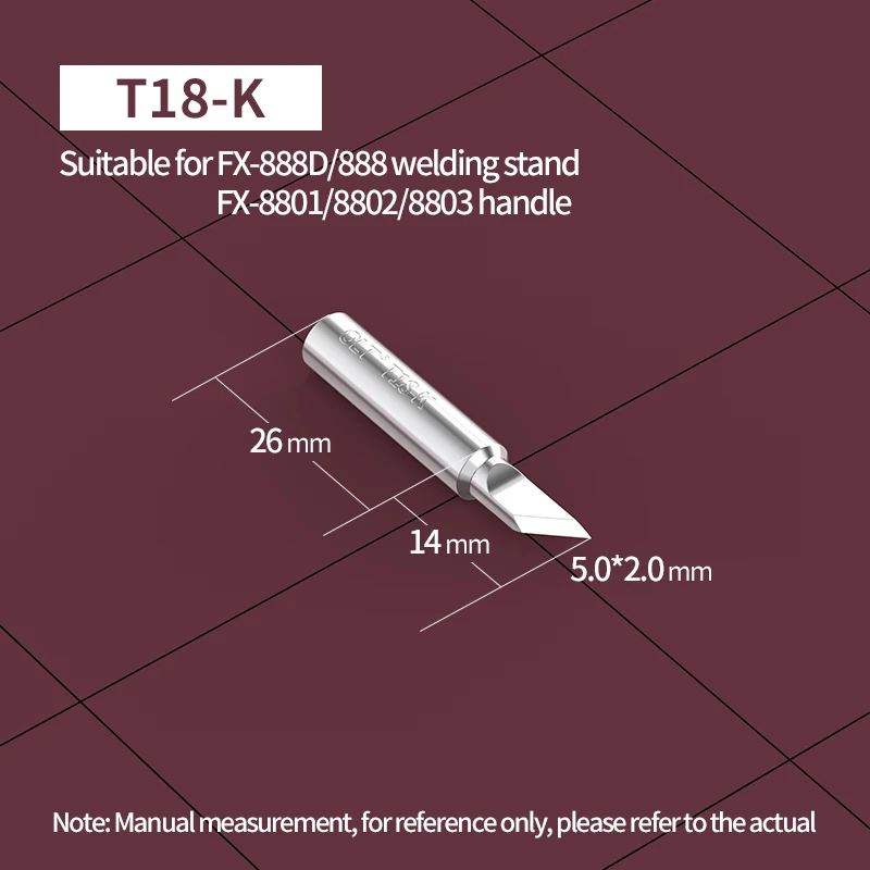 Imagem -06 - Pontas de Solda Série T18 T18-c08 c1 c2 Compatibilidade Hakko Fx888 Fx988d Fx-8801 Fx600 sem Chumbo Alça de Ferro Soldagem de Lápis