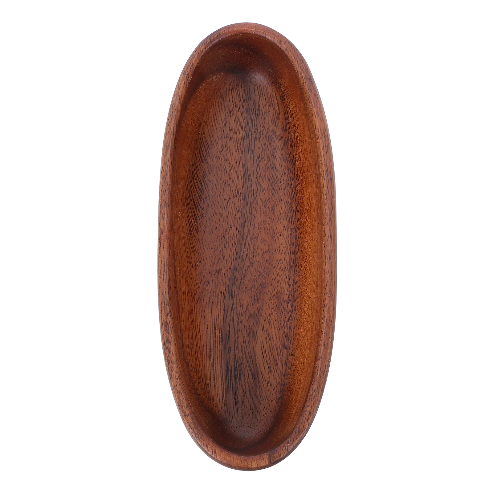 

1pc Walnut Wood Bowl Boat Shaped Retro Salad Fruit Snack Serving Tray Wooden Kitchen Counter Decorative Mixing