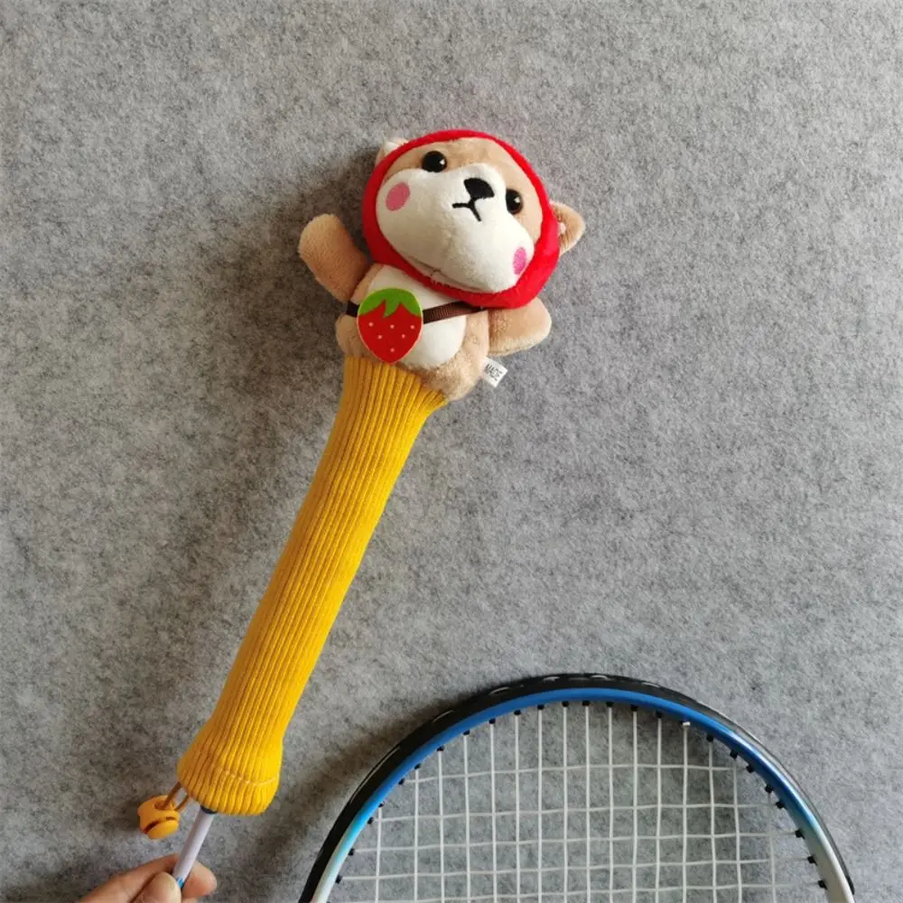 Animal Cartoon Badminton Racket Protector Elastic Non Slip Badminton Racket Handle Cover Cute Drawstring