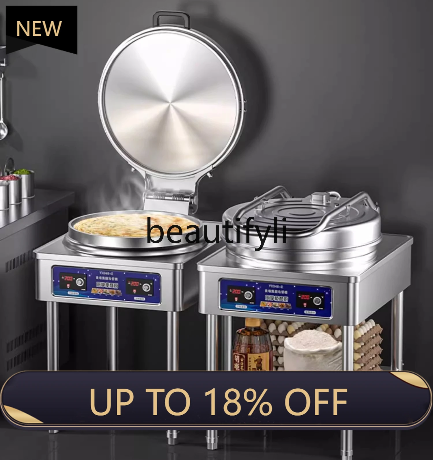 

Z189 Commercial Electric Griddle Small Size 40 Double-Sided Heating Desktop Pancake Maker Sauce Flavor Baking Machine