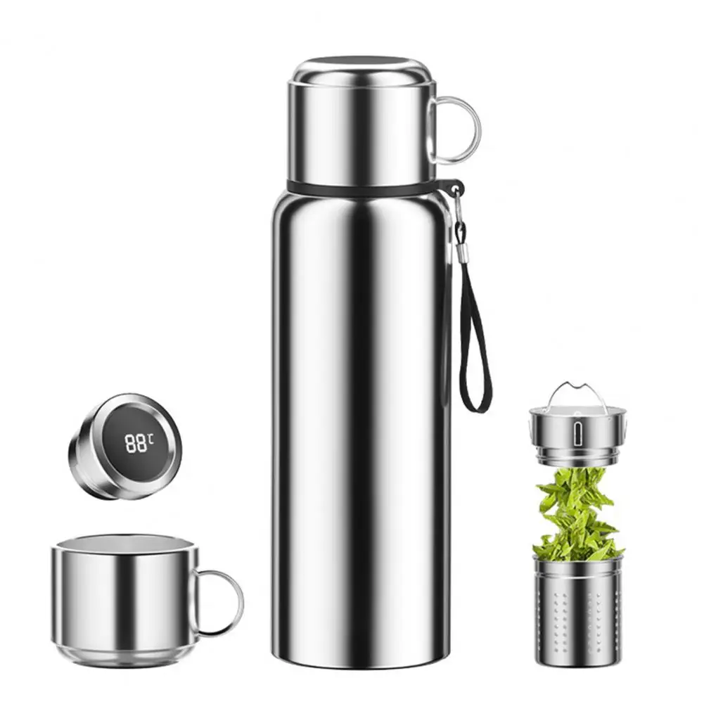 600/800/1000/1200/1500ML Travel Tumbler Stainless Steel Vacuum Flask Temperature Display Water Bottle Drinkware Hiking Flask