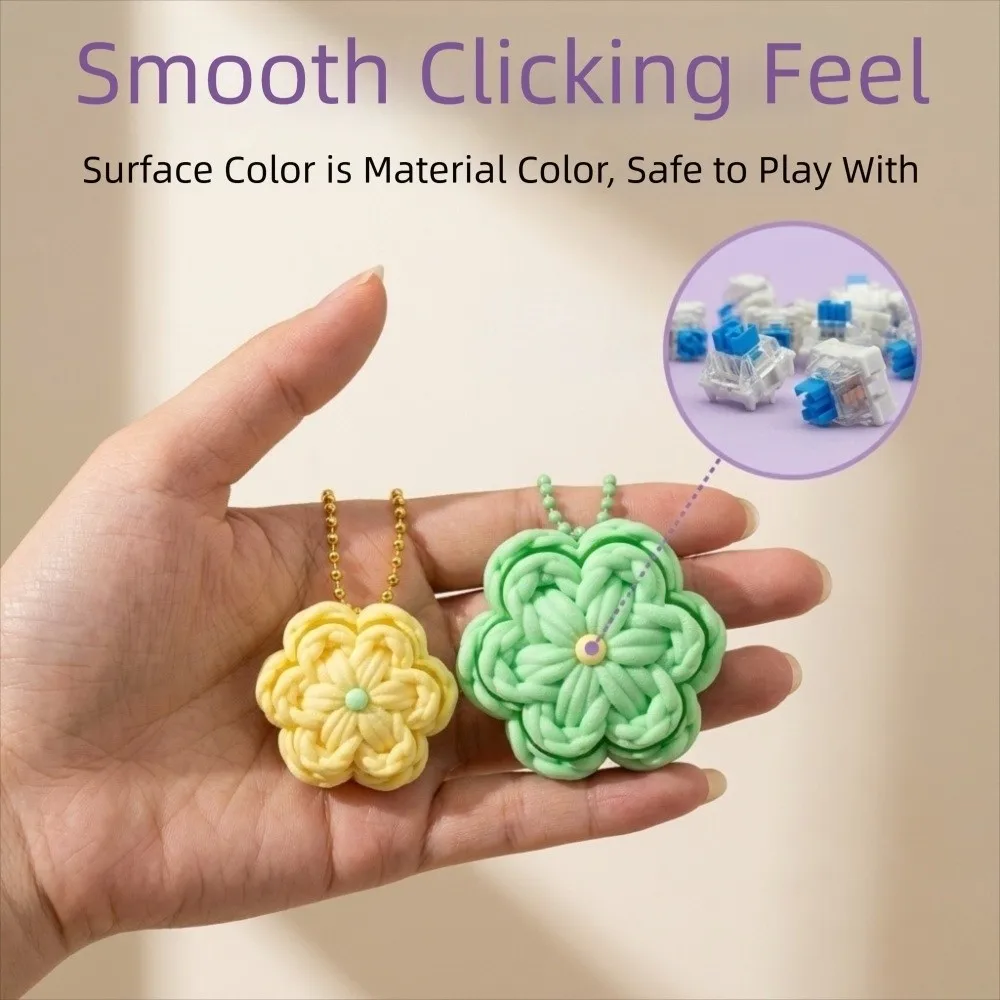 3D Print Flower Mechanical Clicker Keychain Clicker Mechanism Plastic Flower Clicker Pendant Simulation Crisp Click Sound