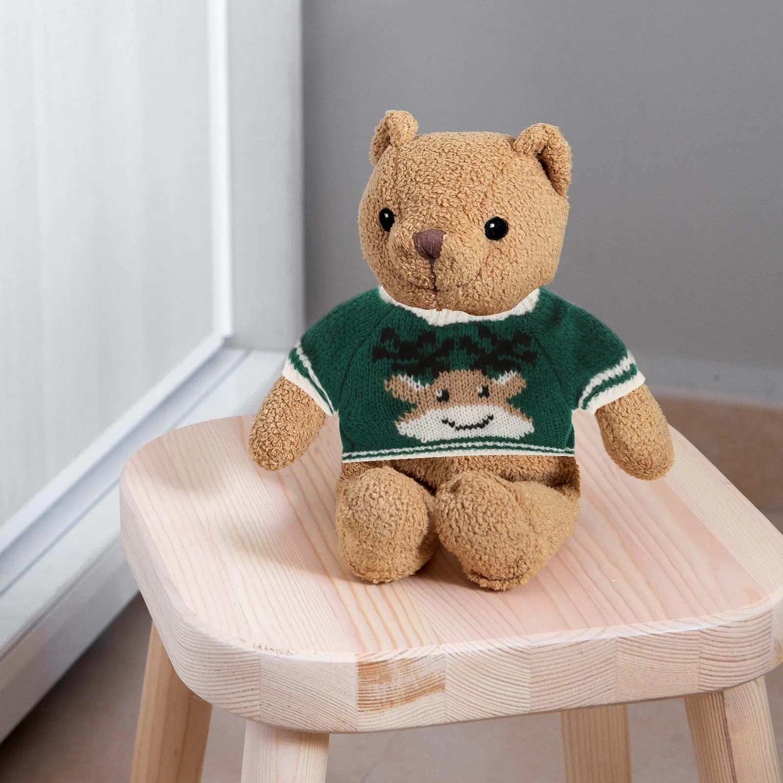 

Bear Clothes Wool Yarn Handmade Soft Sweaters Replacement Clothes for Children Creative Lovely Decoration Costume