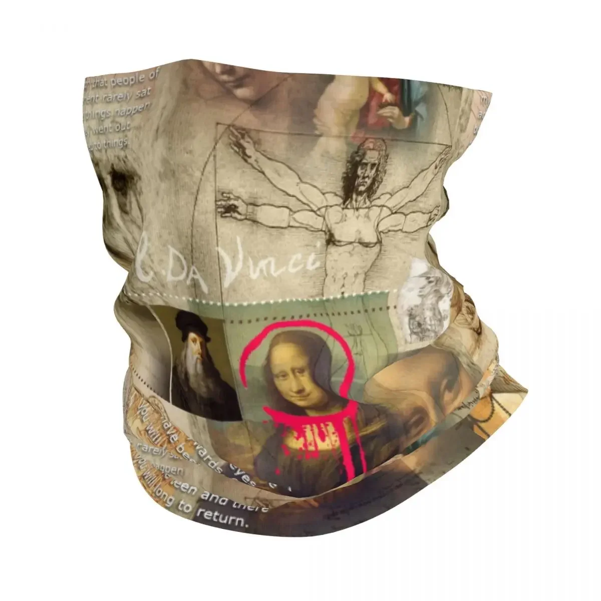 Leonardo Da Vinci Art Bandana Winter Neck Warmer Men Windproof Wrap Face Scarf for Ski Painting Gaiter Headband