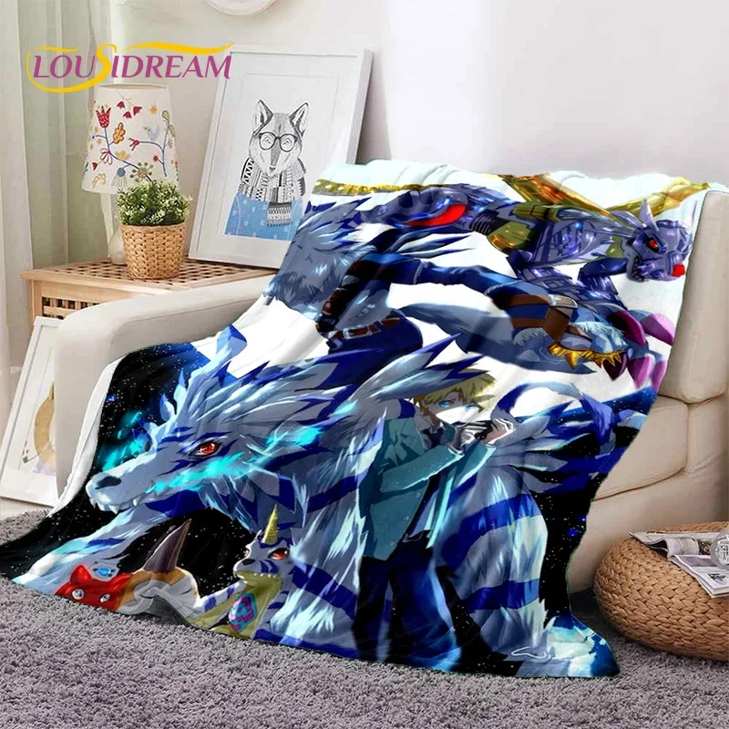 

Retro Digimon Adventure Monster Cartoon Soft Flannel Blanket for Beds Bedroom Sofa Picnic,Throw Blanket for Cover Children Gift