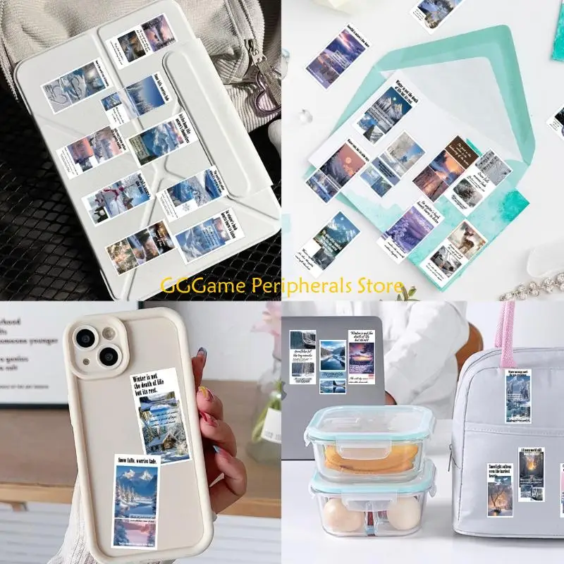 

U55B 50Pcs Seasonal Landscape Themed Stickers Decals for Multipurpose Decorative Use