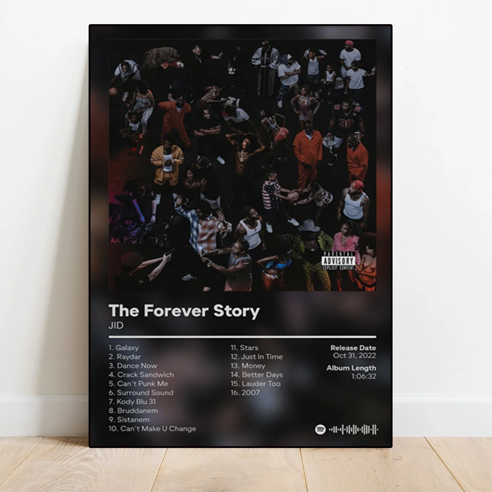 Pop Rap Music Album Cover JID Poster Aesthetic Rapper Hip Hop Rock Back The Forever Story Dicaprio Canvas Art Room Wall Decor view 2