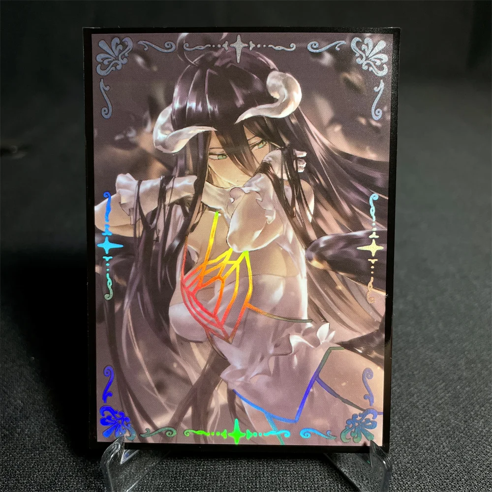 60PCS 67x92mm Holographic Art Anime Card Sleeves Overlord Board Game Trading Card Protector for MTG/PKM/PTCG Game Cards