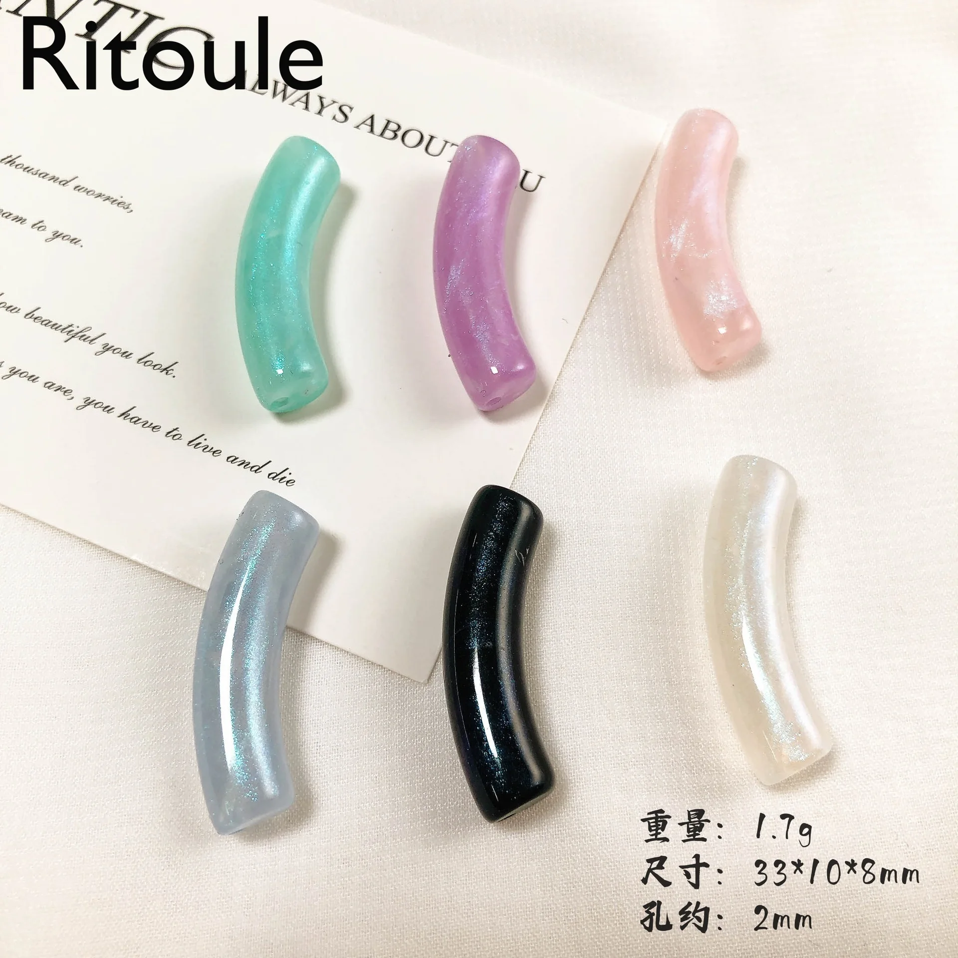 DIY jewelry accessories resin jelly color fine flash elbow handmade beaded plastic material30PCS