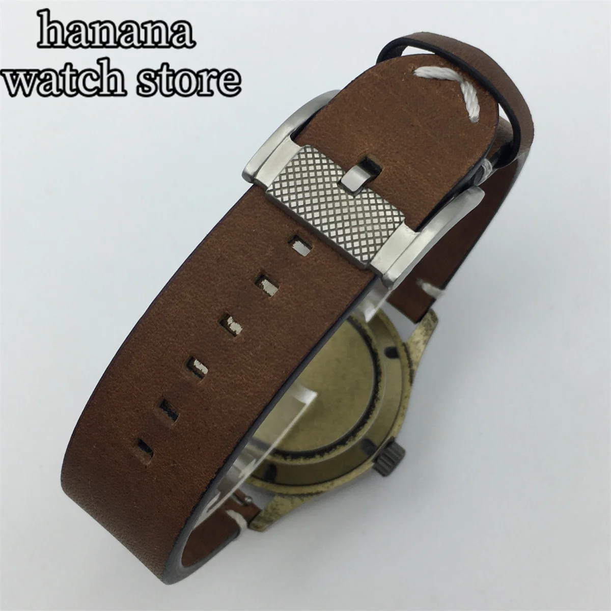 36mm 39mm Men\'s Bronze Watch Sapphire glass NH35 NH36 Automatic movement 100m waterproof green glow-in-the-dark leather strap