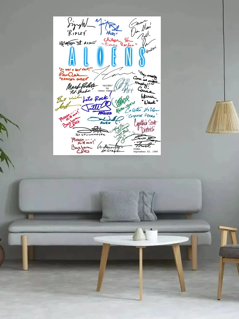 Aliens Movie Autographed Signed, Print Art Canvas Poster, For Living Room Decoration, Home Wall Decor Picture