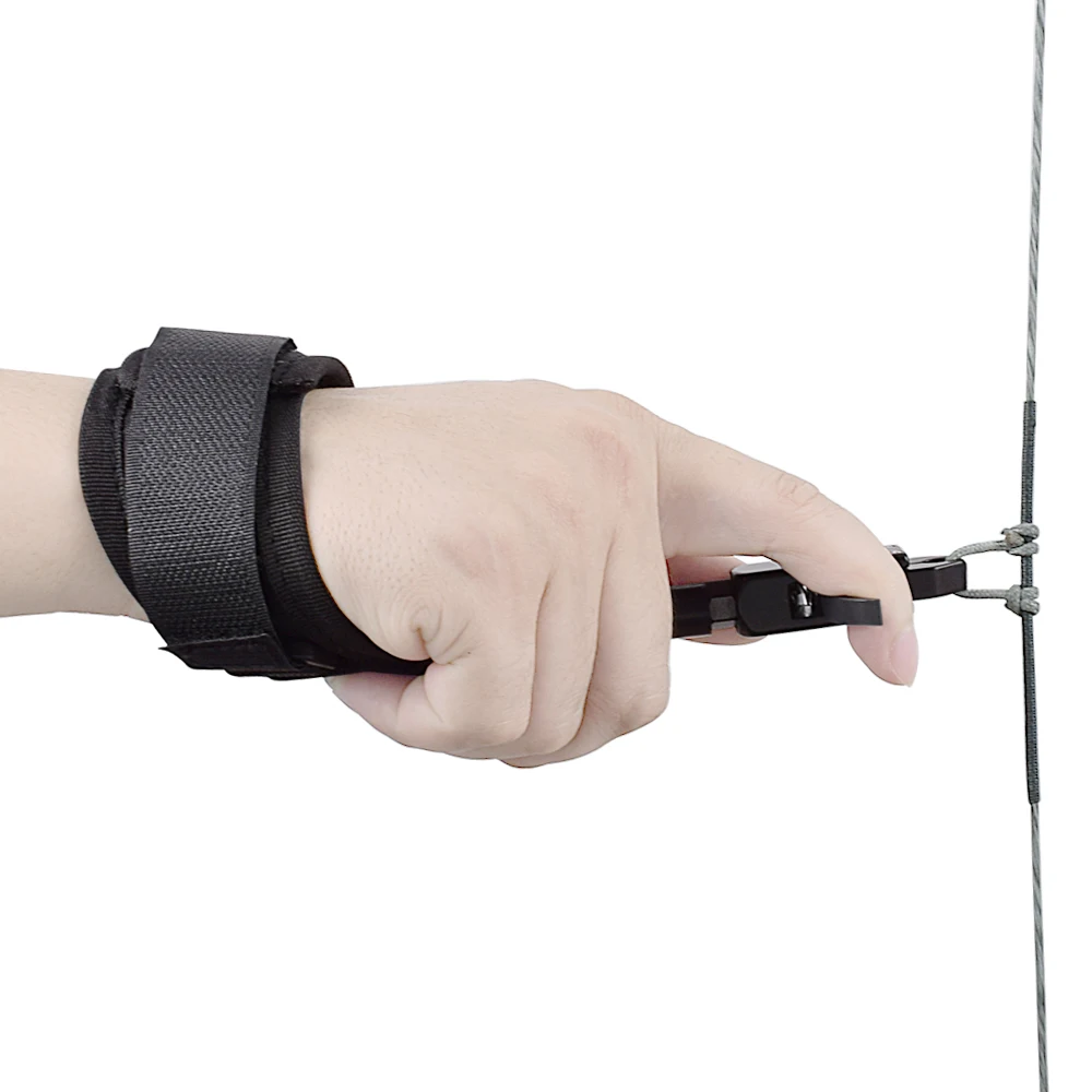 Schwarz Farbe Bogenschießen Sattel Mitteilung Hilfe Verbindung Bogen Strap Schießen Pro Pfeil Trigger Armband Bogenschießen Schießen Bogen – Detail 1