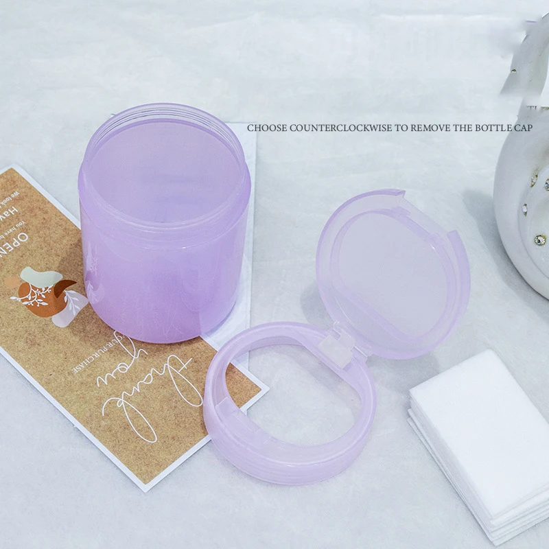 Remover Cotton Swabs Manicure Makeup Tools Cotton Balls Organizer Nail Cotton Pads Storage Cup With Clip Lid For Nail Polish