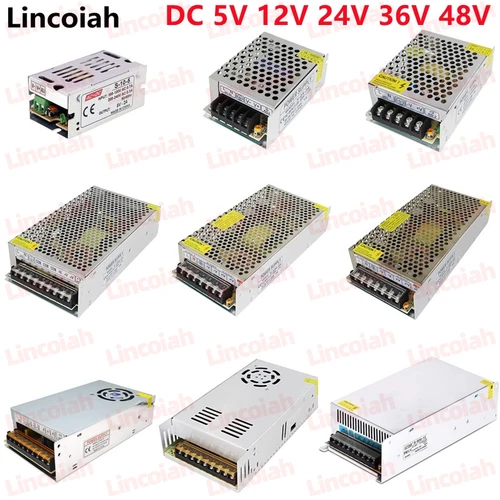 Fuente de alimentación conmutada DC 5V 12V 24V 36V 48V 60W 360W 600W transformador de luz AC 100-240V adaptador de fuente SMPS para tiras LED CCTV