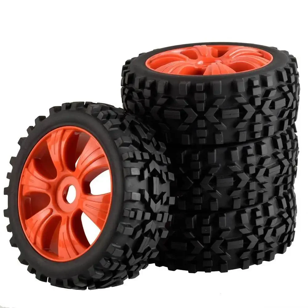 RC 82-T807 Wheel & Rubber Tires insert sponge 4Pcs For HSP KYOSHO 1:8 Sandy Buggy