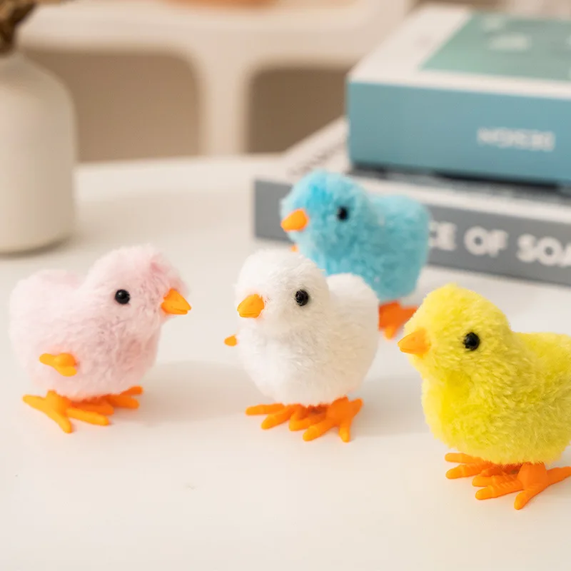 

1Pcs Fun Tiktok Hot Sale Upchain Clockwork Jumping Plush Simulation Chicken Kids Boy Girl 3 to 6 Years Old Stuffed Animals Toys