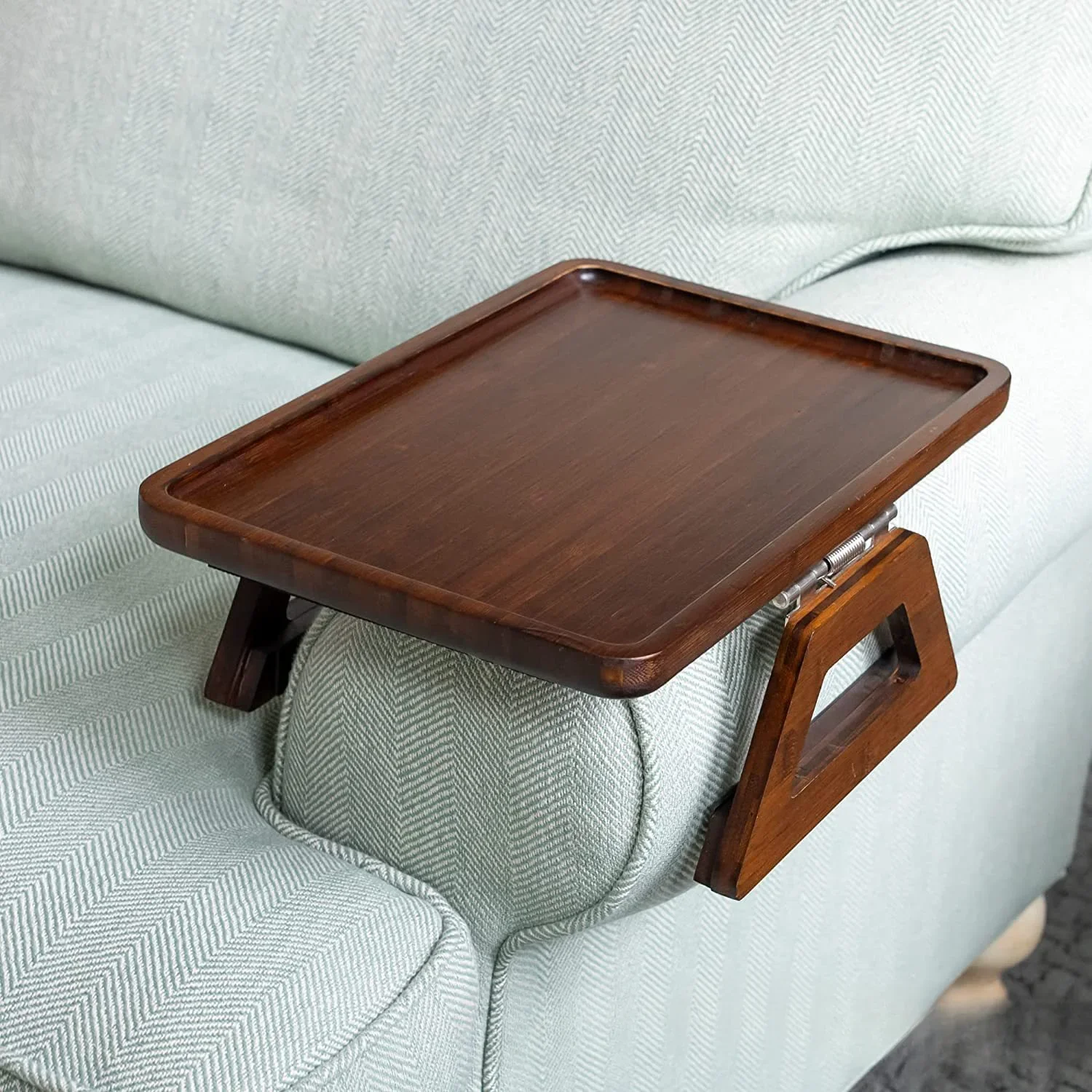 

Wooden Sofa Tray Rectangular Sofa Armrest Tray Solid Wood Breakfast Inventory Tea Tray