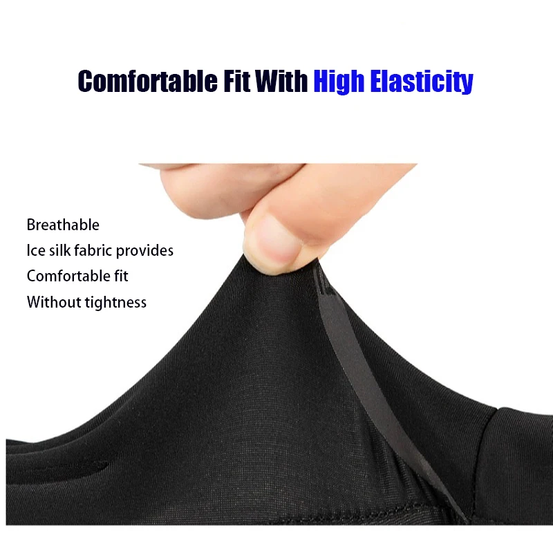 アイスシルク通気性のある二本指グローブ、ユニセックス、夏の日焼け防止、クールなライディンググローブ、洗える、アウトドアライディング用品