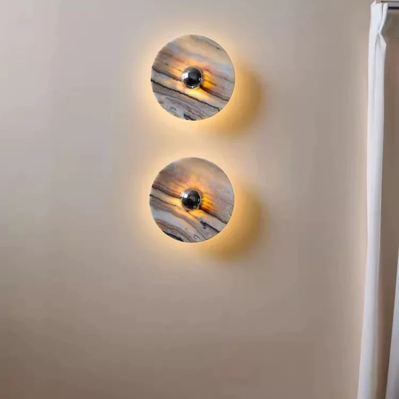 New Model Natural Marble Wall Lamp Entrance Stairs Living Room Bedroom Background Villa Creativity Personality Luxury Decoration