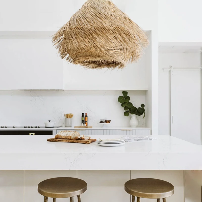 Nordic Minimalist Rattan Weaving Wabi Sabi Led Chandelier B&B Bar Cafe Living Dining Room Bedroom