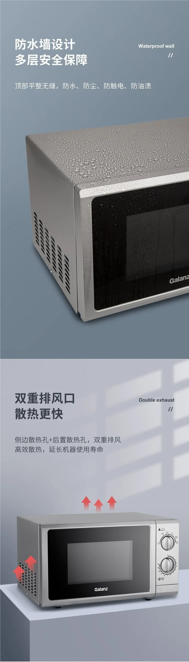 Rumah tangga oven microwave panel datar