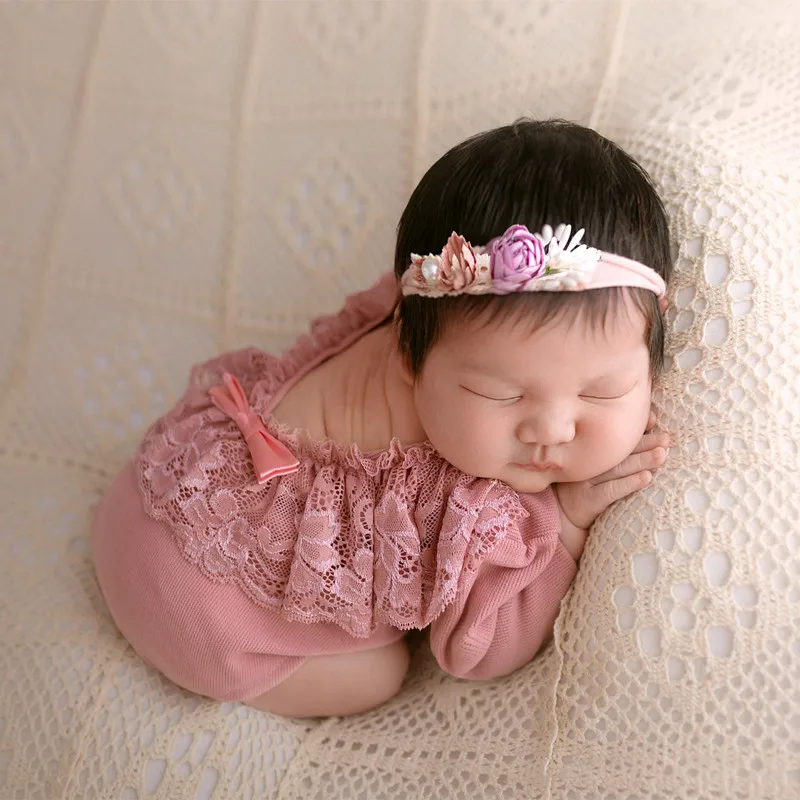 

Newborn Photography Clothing Backless Long Sleeve Jumpsuit Baby Girl Photo Prop Accessories Studio Fotografia Shoot Clothes