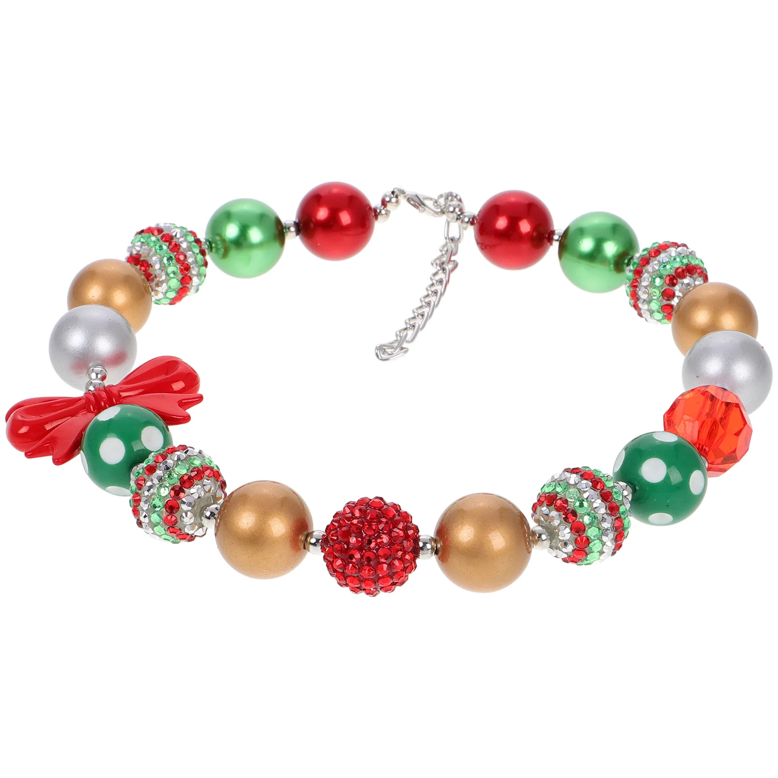 

Colorful Resin Beads Christmas Beaded Necklace Necklace Decor Christmas Choker Teen Holiday Jewelry