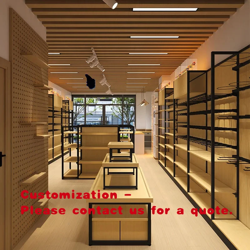 custom.Custom Multi Functional Wood Display Rack Supermarkets Stationery Stores Bookstores Cultural Products Light