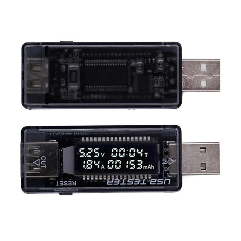DC Mobile Power Charging Current Voltage Digital Monitor USB Tester Current 0-3A Voltage 4-20V Dual Meter Display-AT48