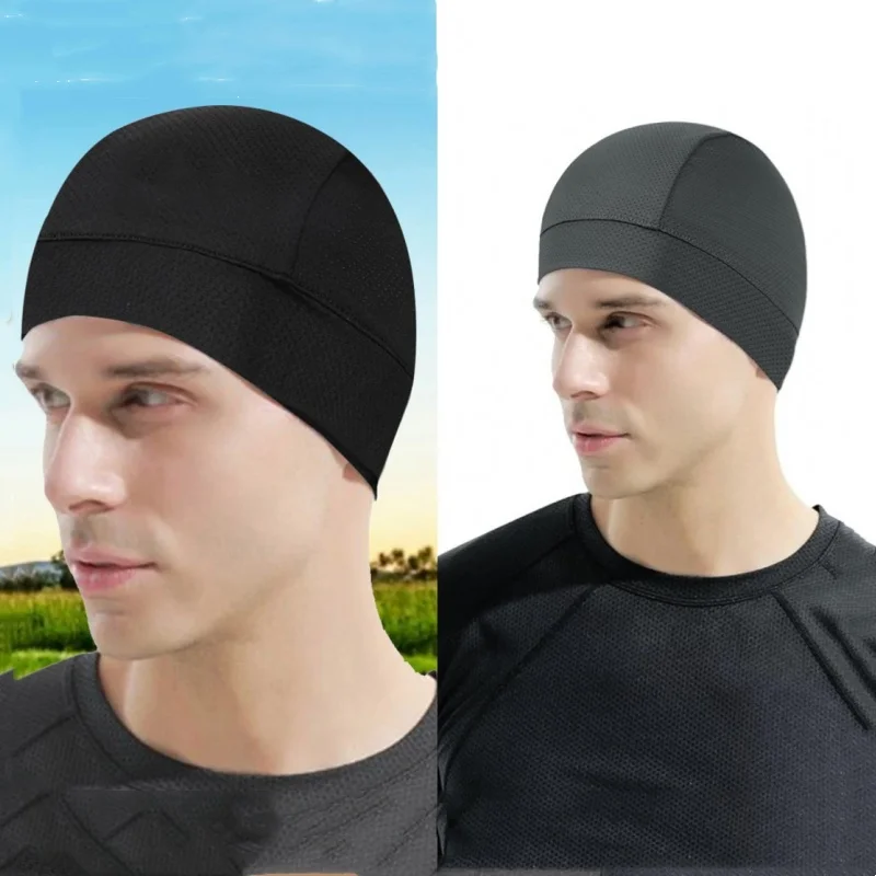 

Летняя быстросохнущая дышащая сетчатая шапка с черепом для бега, впитывающая пот спортивная кепка, подкладка для велосипедного шлема, впитывающая влагу шапка