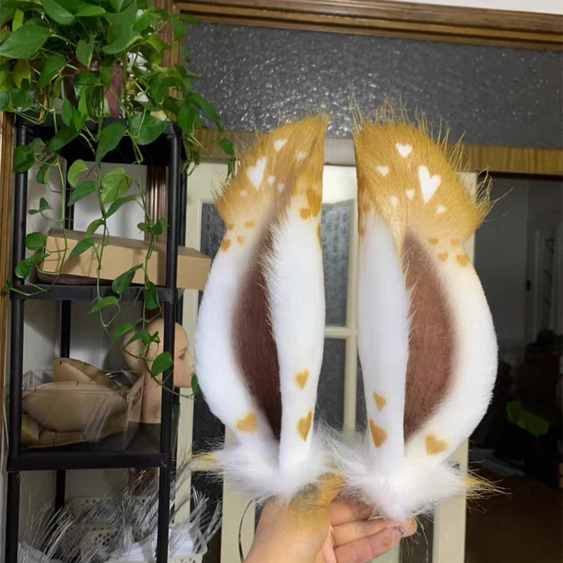 Handmade Big Size Rabbit Buuny Ears Cute Anime Cos Hairhoop Lovely Halloween Headwear Beast Cosplay Prop Hair Accessories