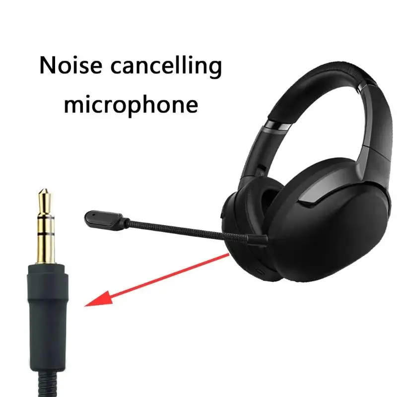 Reemplazo micrófonos juego para auriculares Rog Strix Go Gaming, boom micrófonos 3.5 mm con cubierta espuma D2RC