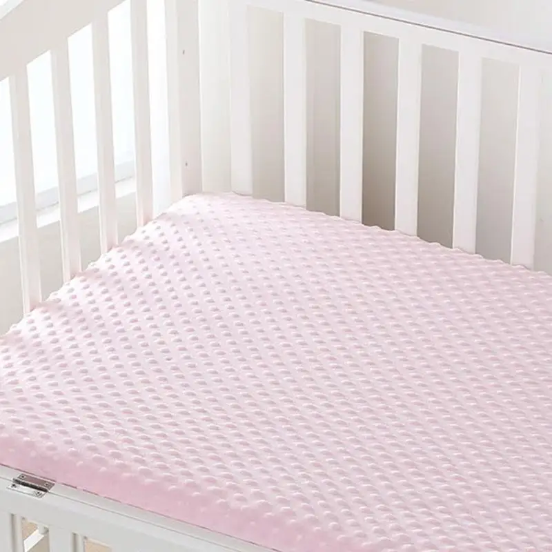 E06F Soft Minky Cradle Cradle Sheets غير ضارة للبشرة الحساسة لدى الأطفال عادةً
