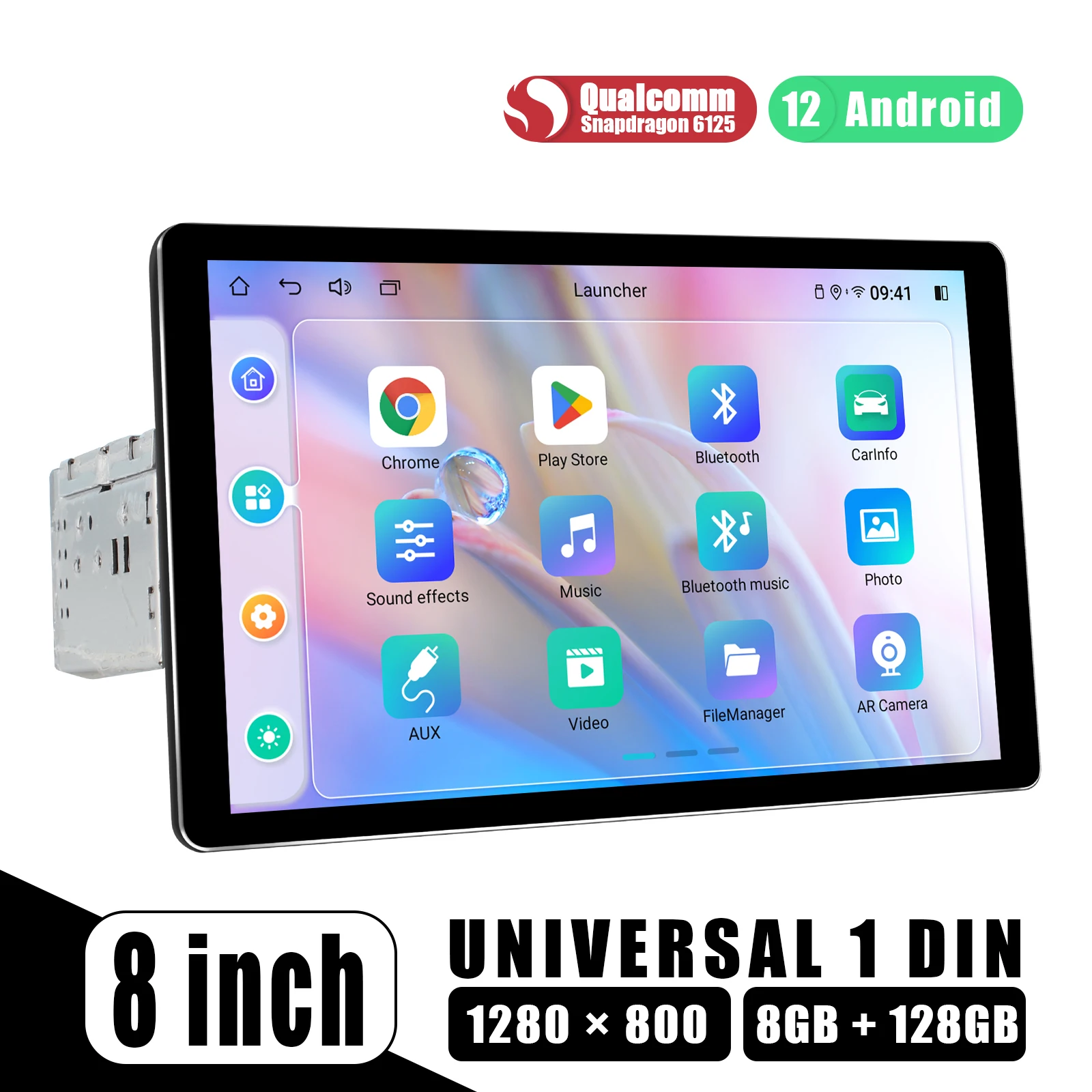 JOYING 8 Inch Android Car Radio Stereo Single Din HD1280*800 Universal Head Unit Andriod Auto Carplay Full Touch Screen