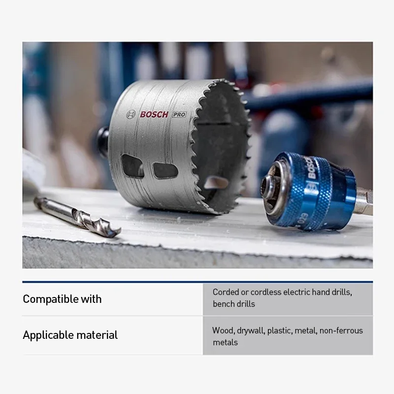 Bosch Bi-Metal Hole Saw Blades 8% Cobalt Alloy Progressive Tooth Design High Speed Steel Drill Bit Drilling Crown
