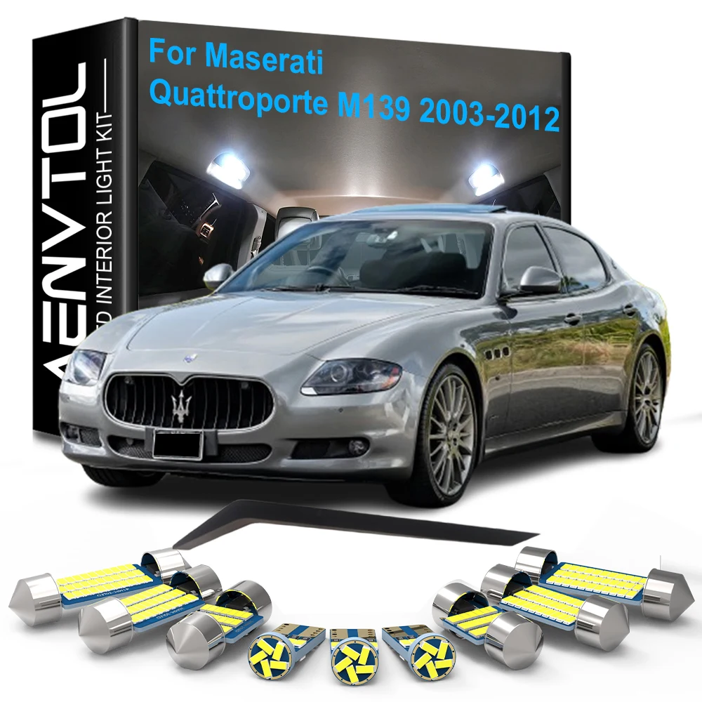17pcs LED Interior Lights Canbus For Maserati Quattroporte M139 2003-2012 Car Dome Read Vanity Mirror Trunk Glove Box Foot Lamps