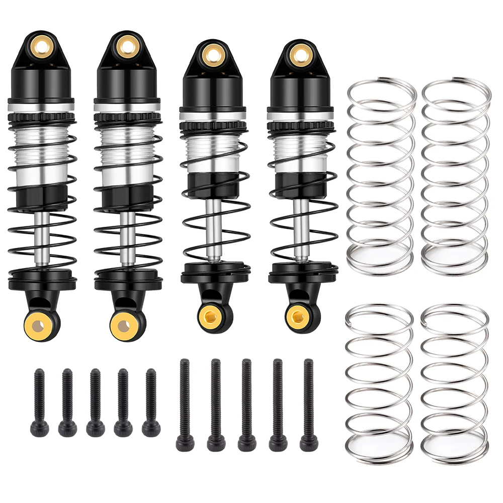 AXSPEED 4Pcs/Set Front&Rear Aluminum Alloy Shock Absorbers for LOSI 1/24 Micro-B 2WD Buggy RC Car Upgrade Parts