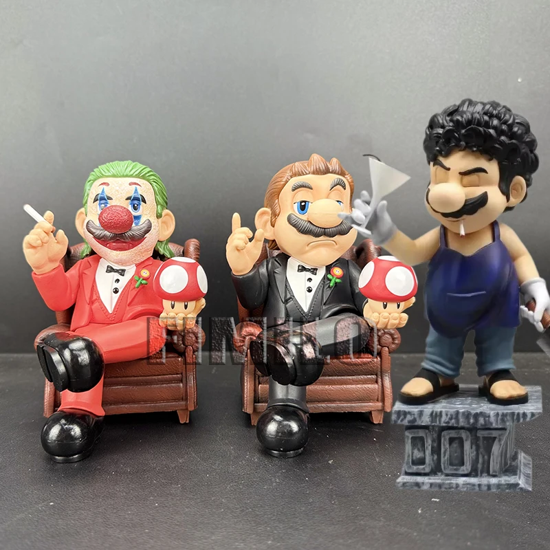 

Anime Godfather Mario Game Figures Action Figures Dragon Ball NARUTO Genshin Impact Mario Maurer Model PVC Toys Doll Gifts