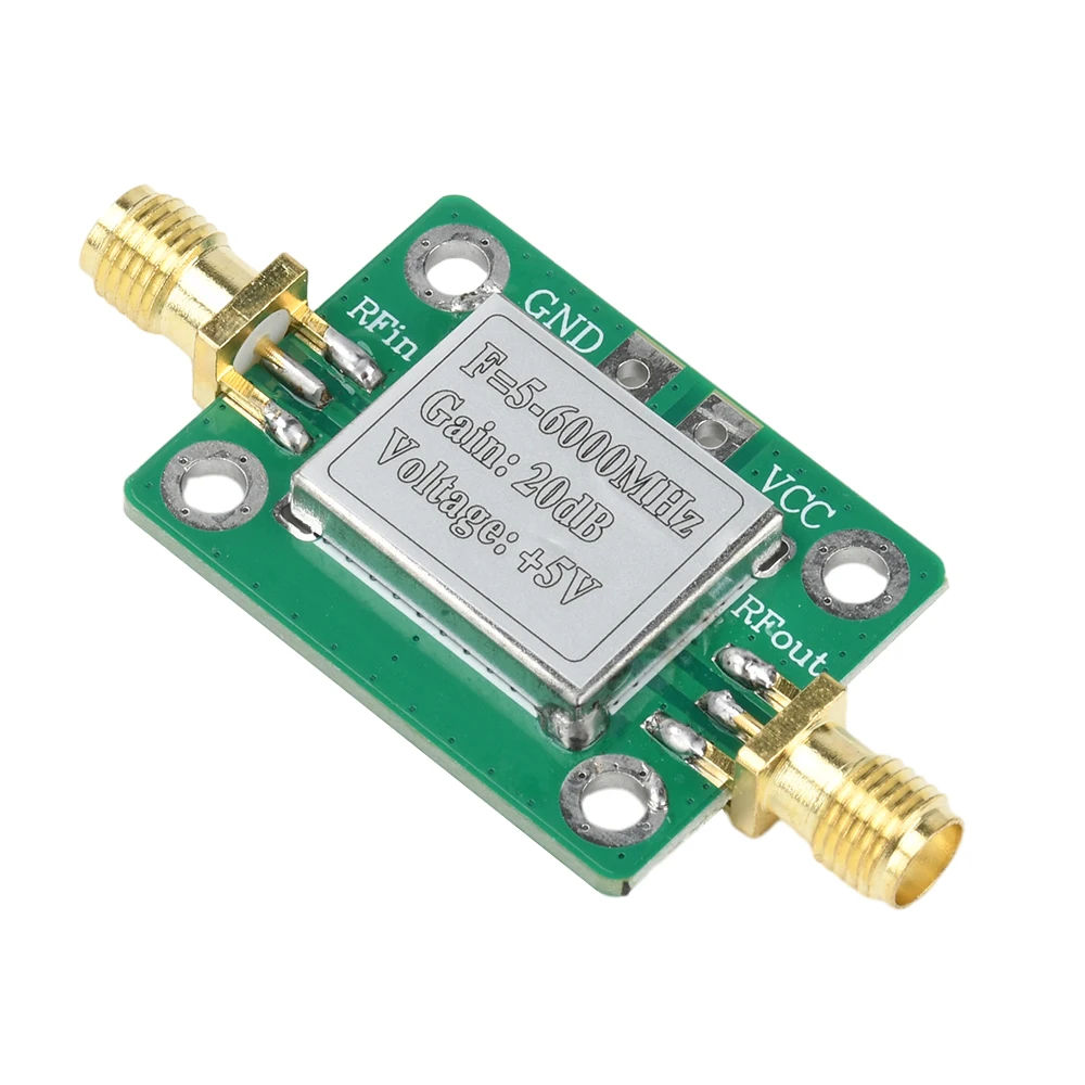 5M-6GHz RF Low Noise Broadband Signal Amplifier Power Amplifier Gain 20dB RF Amplifier Module 5-6000mhz 5VDC