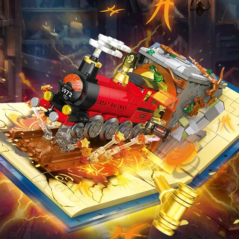 

Классический конструктор-книга «Волшебный поезд» MOC: креативные строительные блоки, игрушки-кирпичики для самостоятельной сборки, подарки на день рождения для детей, подростков, взрослых, мальчиков и девочек