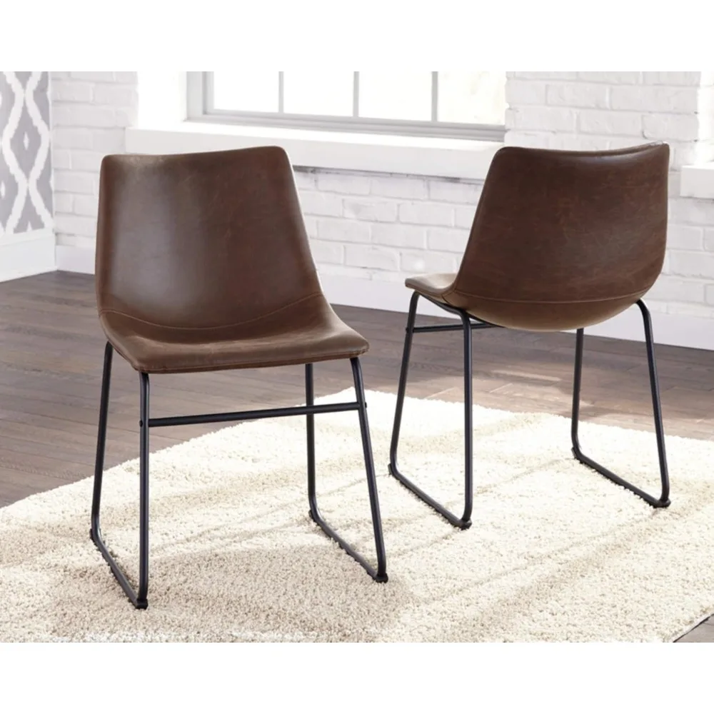 

Dining Chair,Black and Brown ‎Solid Back Dinning Chair Super Easy To Assemble.upholstered in Faux Leather 2 Count Free Shipping