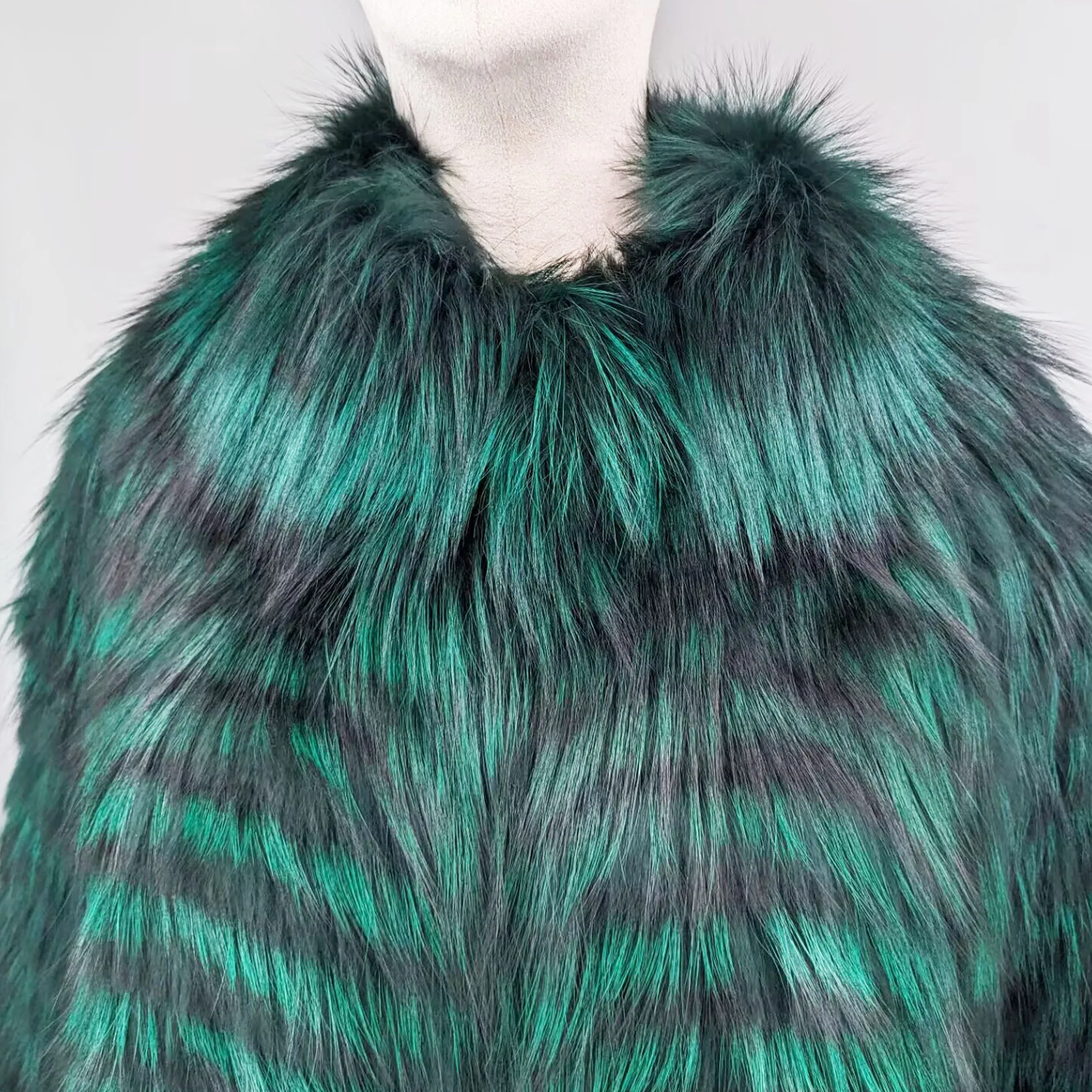 Lady Striped Real Silver Fox Fur Coat Short Jacket Spring Autumn Luxury Elegant Big Size Clothes Luxurious With Fur Collar 2107